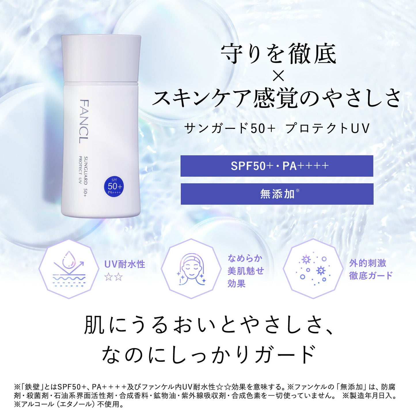 FANCL 高效防水防曬乳 SPF50+ PA++++ SunGuard 50+ Protect UV SPF50+ PA++++ 60mL